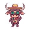 Stier Comic Lustig Sombrero