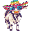 Cow Comic Funny Sombrero