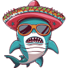 Shark Comic Funny Sombrero