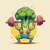 Fitness Broccoli with Dumbbell Motivation
