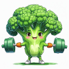 Fitness broccoli with muscle power