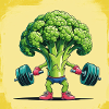 Broccoli powerhouse with dumbbell