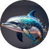 Delfin,bunt,pailletten,glitzer,blau