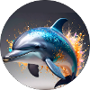 Delfin,bunt,pailletten,glitzer,blau