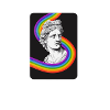 Classic Statue with Vibrant Rainbow