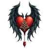 Celtic elegance with heart and wings.
