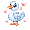 Sweet goose with hearts