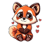 Red Panda Cartoon Style