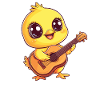Chick plays guitar