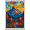 Impressionist mountain landscape in autumn