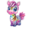 Rainbow Zebra Child Motif