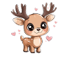 Fawn with hearts