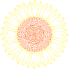 Conception complexe de mandala tournesol