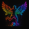 Neon Wings Soccer Player Design