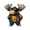 Elch Comic Urlaub