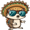 Hedgehog Comic Funny Sombrero