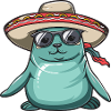 Seal Animal Funny Sombrero