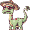 Dinosaur brontosaurus sombrero