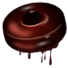 Chocolate donut motif with shiny glaze