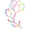 Bunte Magnolien-Linienzeichnung modern