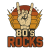 Rock 80er Jahre – Vintage Hand und Blitz