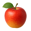 Red apple on transparent background