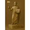 Moderne Statue mit Smartphone und Kalender