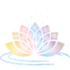 Stylized Pastel Flower Symbol with Water