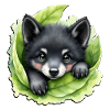 Wolf puppy on the green