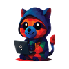 WPAP Polygone Kawaii Style Animaux Bébé Raton laveur