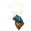 Geometric Deer with Mountain Motif