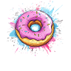 Donut mit pinker Glasur