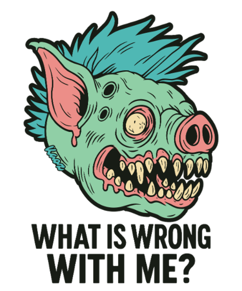 Punk grisemonsterhode med ordtak