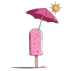 Eis-Sommertraum mit Sonnenschirm