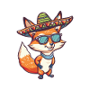 Fox Comic Funny Sombrero