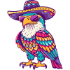 Aigle Bande Dessinée Drôle Sombrero