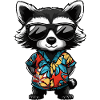 Raccoon Comic Holiday