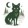 Mystischer Waldfuchs bei Mondnacht
