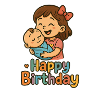 Heartfelt Birthday Kids Illustration