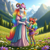 Mother Goat Rainbow Set