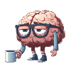 Casual brain charm with coffee