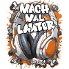 Graffiti-Headphones mit Slogan