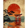 Serene Japanese Sunset Scene