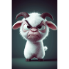 Grumpy Cartoon Goat Stare