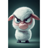 Grumpy Cartoon Sheep Mood