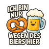 Humorous beer quote with pretzels