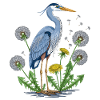 Blue Heron and Dandelion