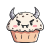 Cute Monster Cupcake Illustration