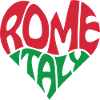 Rome Italy Heart Retro Design