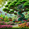 Gartendrache im orientalischen Fantasy-Stil